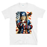 Uncle Sam Hockey Player - USA American Flag Pride Fan - T-Shirt