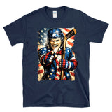 Uncle Sam Hockey Player - USA American Flag Pride Fan - T-Shirt