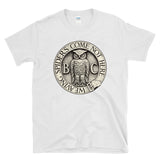 BOHEMIAN GROVE - Owl Shrine Club Logo Weaving Spiders Come Not Here T-Shirt