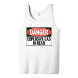 DANGER EXPLOSIVE GAS IN REAR - vintage retro style 80's fart farting Tank Top T-shirt