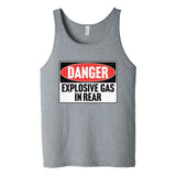 DANGER EXPLOSIVE GAS IN REAR - vintage retro style 80's fart farting Tank Top T-shirt