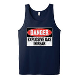 DANGER EXPLOSIVE GAS IN REAR - vintage retro style 80's fart farting Tank Top T-shirt