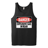 DANGER EXPLOSIVE GAS IN REAR - vintage retro style 80's fart farting Tank Top T-shirt