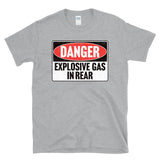 DANGER EXPLOSIVE GAS IN REAR -  vintage style retro 80's fart farting T-Shirt