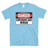 DANGER EXPLOSIVE GAS IN REAR -  vintage style retro 80's fart farting T-Shirt