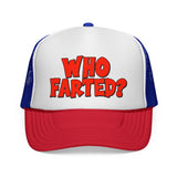 WHO FARTED? - funny retro 80s fart jokes vintage style Mesh Trucker Cap