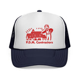 P.D.M. Contractors - True Crime Business Card PDM Pogo Clown Logo Mesh Trucker Cap