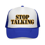 STOP TALKING - retro vintage style  70s 80s sarcastic hat Mesh Trucker Cap