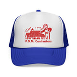 P.D.M. Contractors - True Crime Business Card PDM Pogo Clown Logo Mesh Trucker Cap