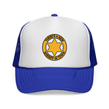 THERE'S A NEW SHERIFF IN TOWN - funny cowboy cop retro vintage fashion boss star badge Mesh Trucker Cap