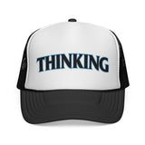 THINKING - pun punny hat sarcastic literal joke funny retro style Mesh Trucker Cap