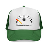 I THINK WE CAN MAKE IT - Out of Gas Empty Fuel Gauge Tank Funny Tired Mesh Trucker Cap