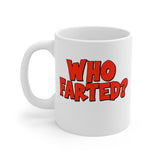 WHO Farted? - Funny Retro 80s Fart Jokes Vintage Style ceramic coffee & tea mug