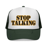 STOP TALKING - retro vintage style  70s 80s sarcastic hat Mesh Trucker Cap
