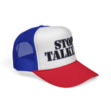 STOP TALKING - retro vintage style  70s 80s sarcastic hat Mesh Trucker Cap
