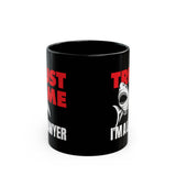 TRUST ME I'M A LAWYER - funny retro shark graphic sarcastic legal advice ceramic coffee or tea mug