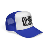 BLINK IF YOU WANT ME - Retro Vintage style 80s 90s Pop Culture Mesh Trucker Cap