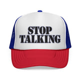 STOP TALKING - retro vintage style  70s 80s sarcastic hat Mesh Trucker Cap
