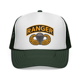 Ranger - Military Air USA Combat Veteran Soldier Vet Parachute logo Mesh Trucker Cap