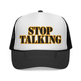 STOP TALKING - retro vintage style  70s 80s sarcastic hat Mesh Trucker Cap