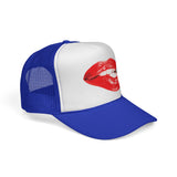 Biting Lips - Cute Sexy Flirty red Lipstick Retro Mesh Trucker Cap