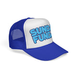 Sunday Funday - Retro Beach & Pool Party Summertime Hat Fun Mesh Trucker Cap