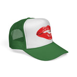 Biting Lips - Cute Sexy Flirty red Lipstick Retro Mesh Trucker Cap