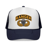 Ranger - Military Air USA Combat Veteran Soldier Vet Parachute logo Mesh Trucker Cap