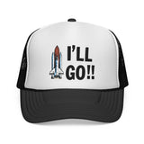 I'll GO - Retro Vintage 80s Space Shuttle Astronaut sci-fi Funny Exploration Humor Mesh Trucker Cap