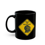 YIELD TO REPTILIANS - Funny UFO Conspiracy Theory Alien Believer coffee tea ceramic mug