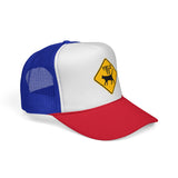YIELD TO CATS - funny warning sign parody kitten lover pet owner Mesh Trucker Cap