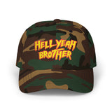 Hell Yeah Brother - 80s pop Culture Wrestling Quote USA bro Retro Throwback Embroidered Dad Hat