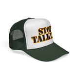 STOP TALKING - retro vintage style  70s 80s sarcastic hat Mesh Trucker Cap